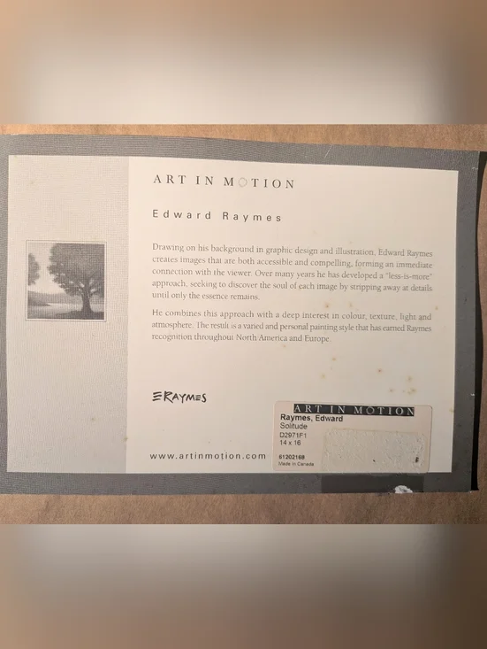 Framed Autumn Tree Wall Art in Warm Red and Cream 14 X 16 Inches - Picture 3 of 3